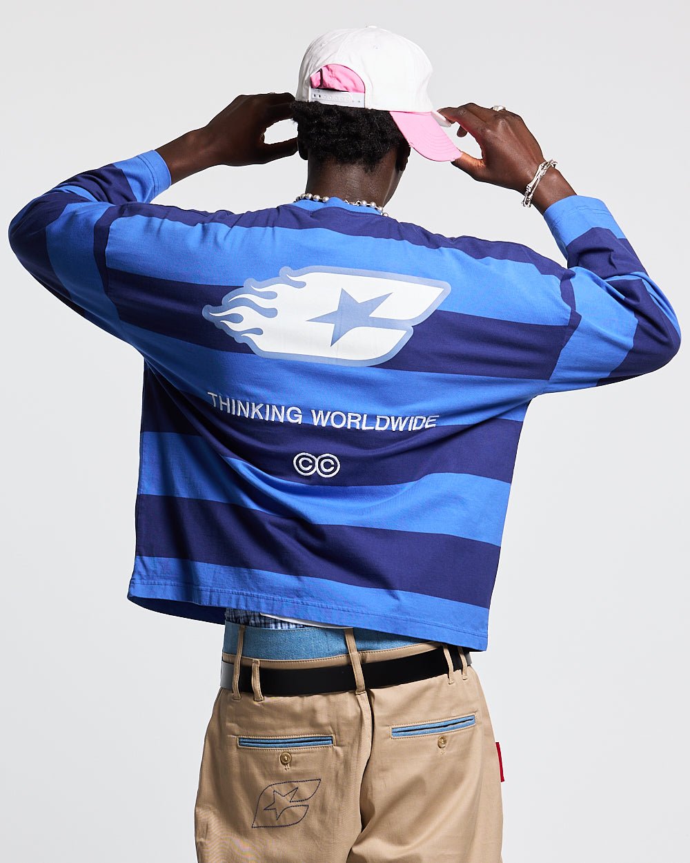 BURNIN STRIPES LONGSLEEVE BLACK AND BLUE - COLD CULTURE