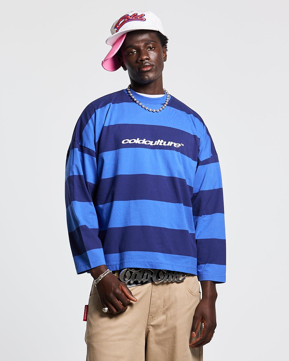 BURNIN STRIPES LONGSLEEVE BLACK AND BLUE - COLD CULTURE