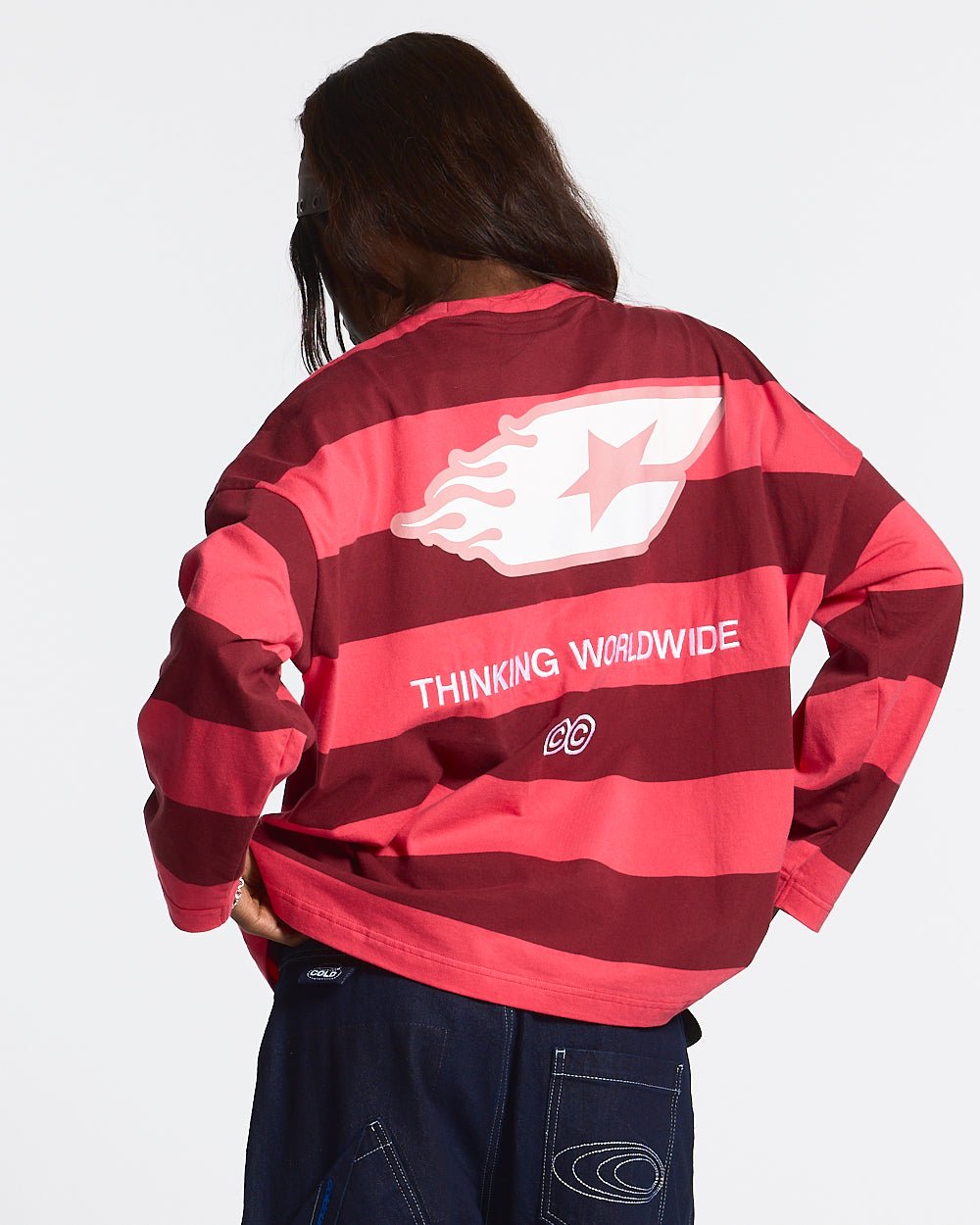 BURNIN STRIPES LONGSLEEVE BURGUNDY - COLD CULTURE