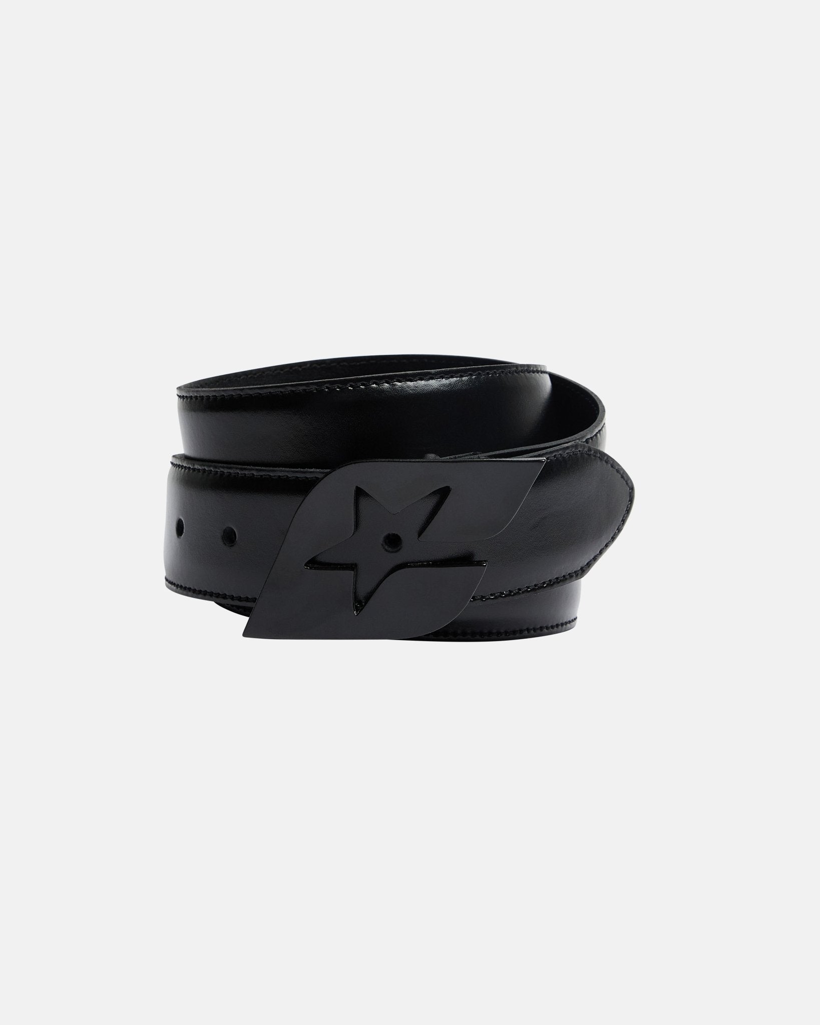C STAR LEATHER BELT BLACK - Cold Culture