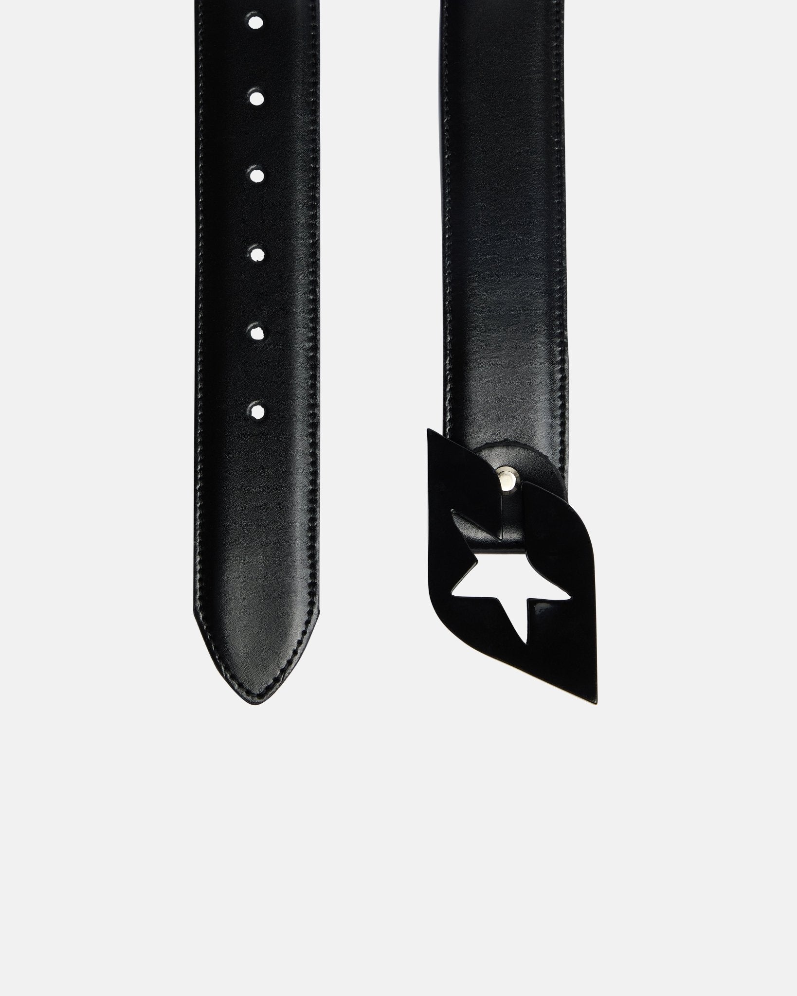 C STAR LEATHER BELT BLACK - Cold Culture
