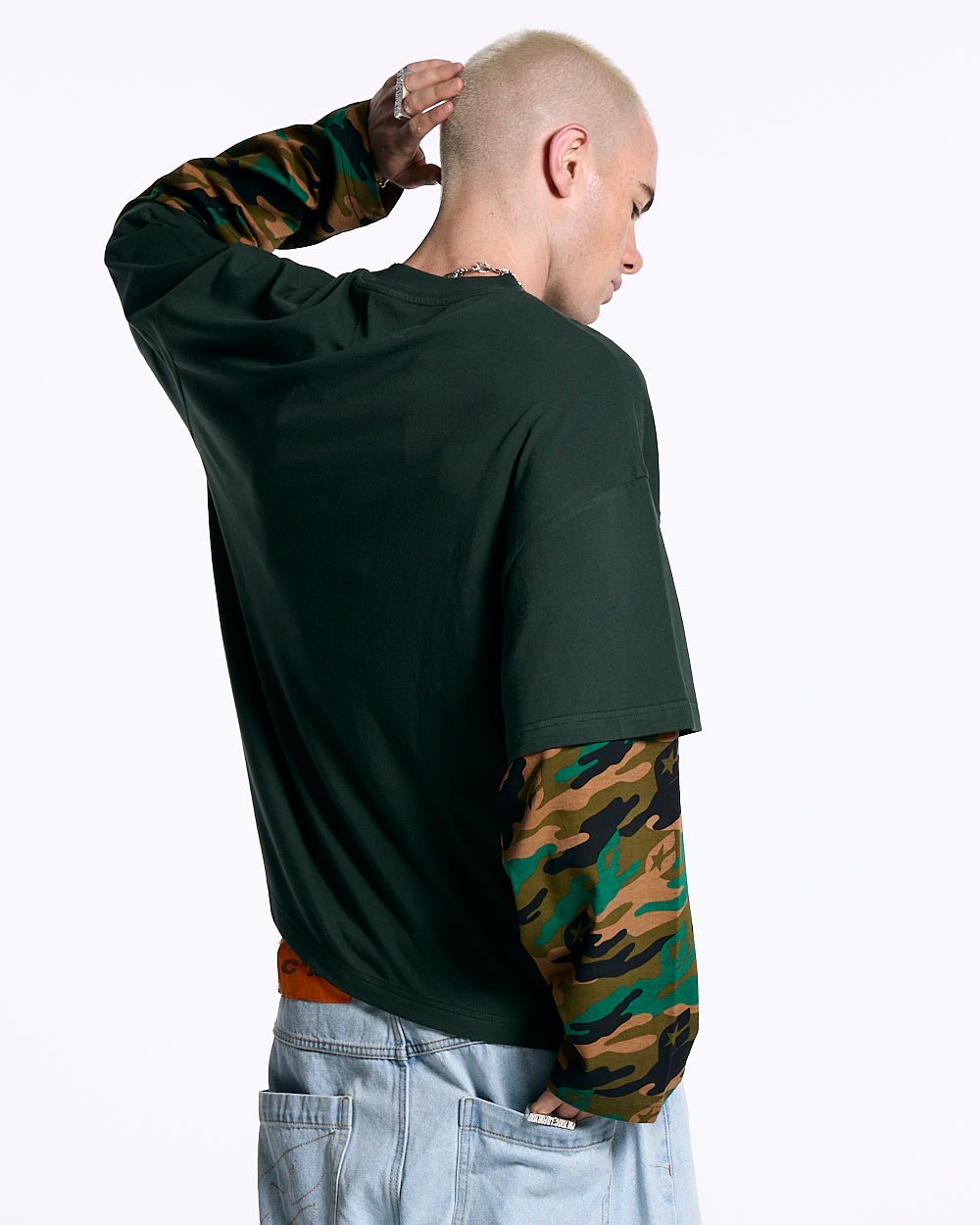 CAMO DOUBLE SLEEVE TEE DEEP FOREST - COLD CULTURE