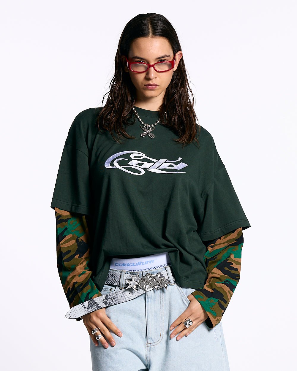 CAMO DOUBLE SLEEVE TEE DEEP FOREST - COLD CULTURE