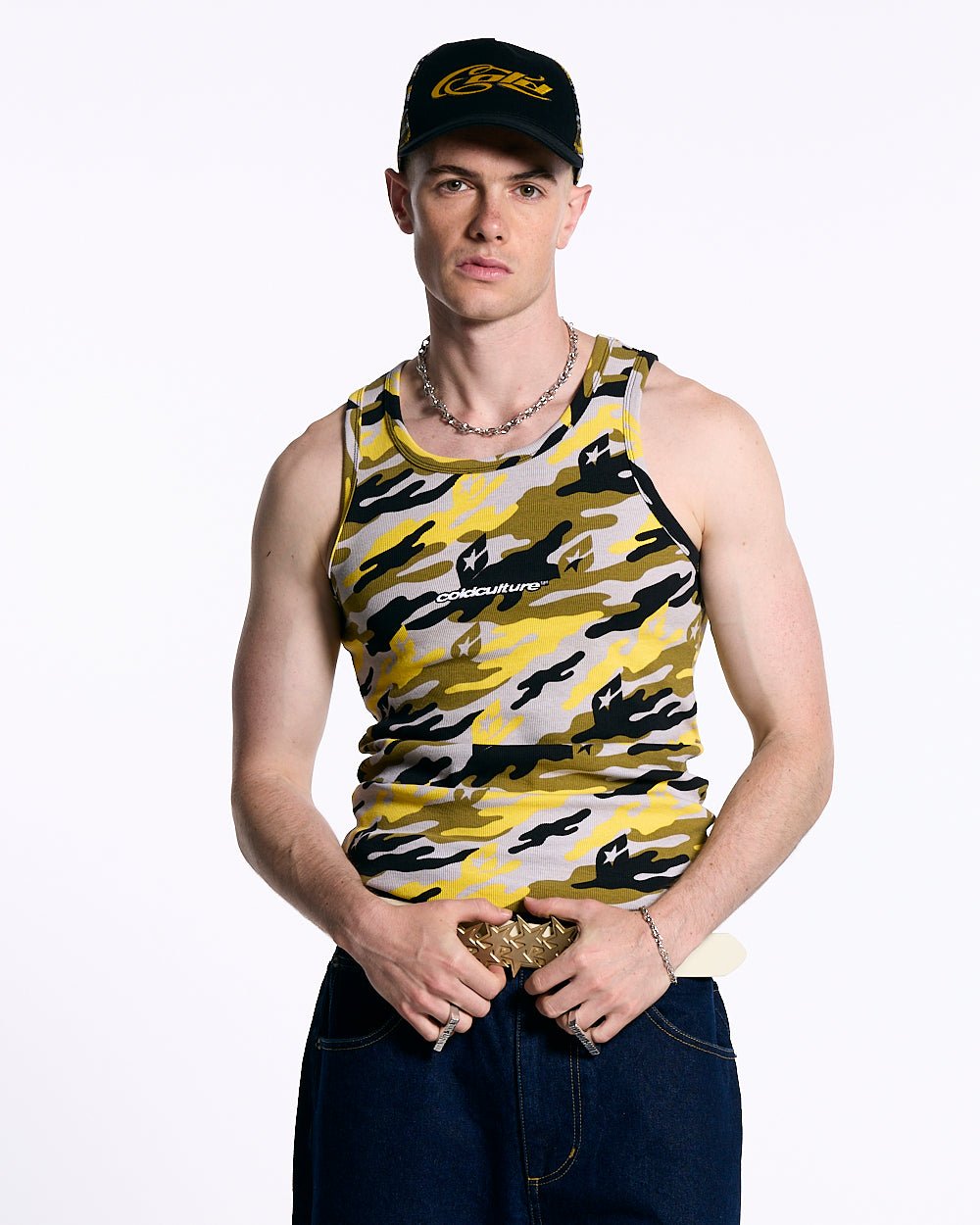 CAMO TANK TEE YELLOW - COLD CULTURE