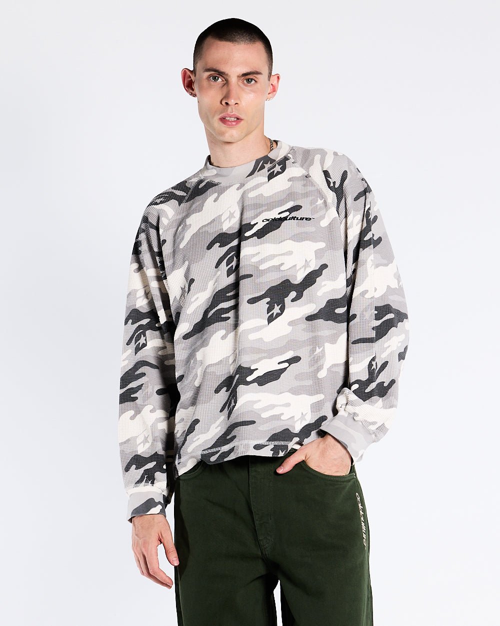 CAMO THERMAL LONGSLEEVE TEE GREY - COLD CULTURE