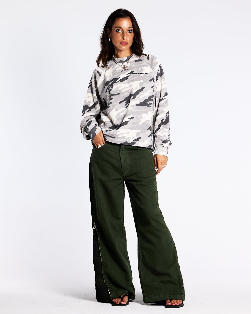 CAMO THERMAL LONGSLEEVE TEE GREY - COLD CULTURE