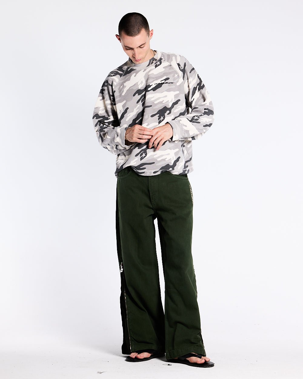 CAMO THERMAL LONGSLEEVE TEE GREY - COLD CULTURE