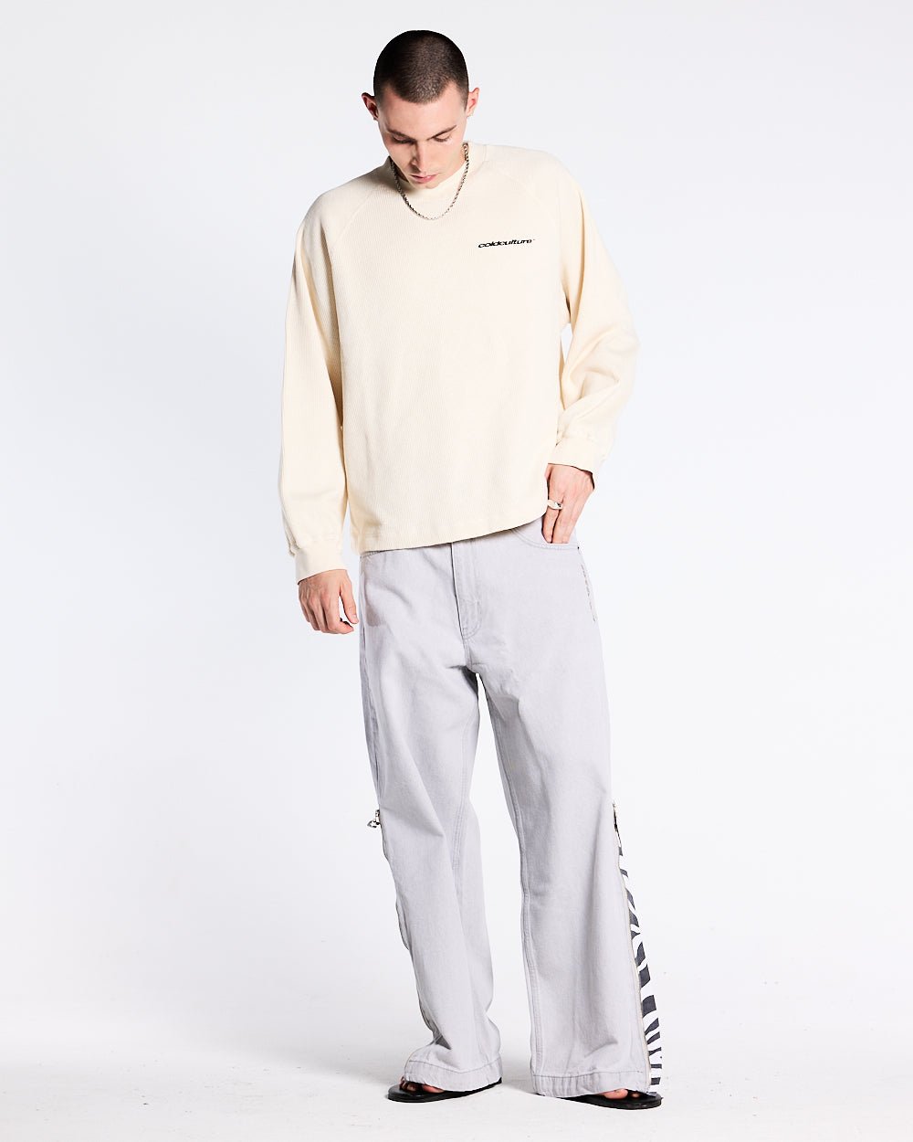 CAMO THERMAL LONGSLEEVE TEE WHITE - COLD CULTURE