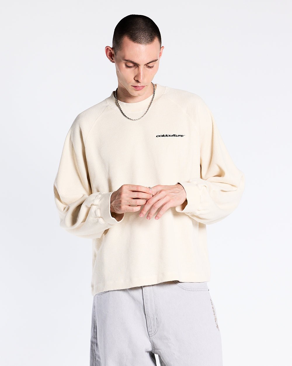 CAMO THERMAL LONGSLEEVE TEE WHITE - COLD CULTURE