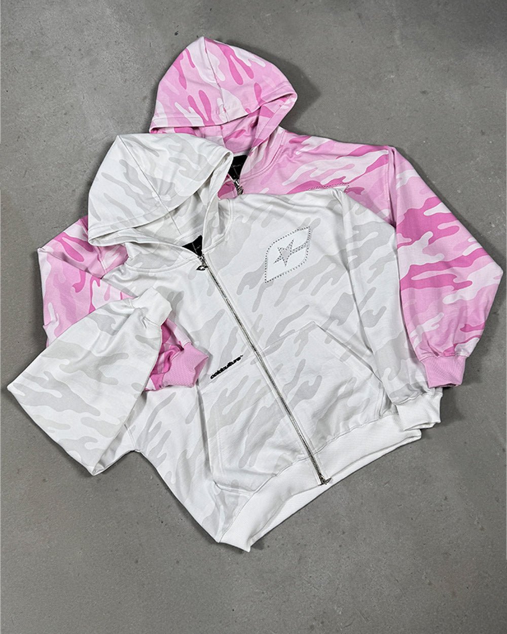 CAMO ZIP HOODIE PINK - Cold Culture
