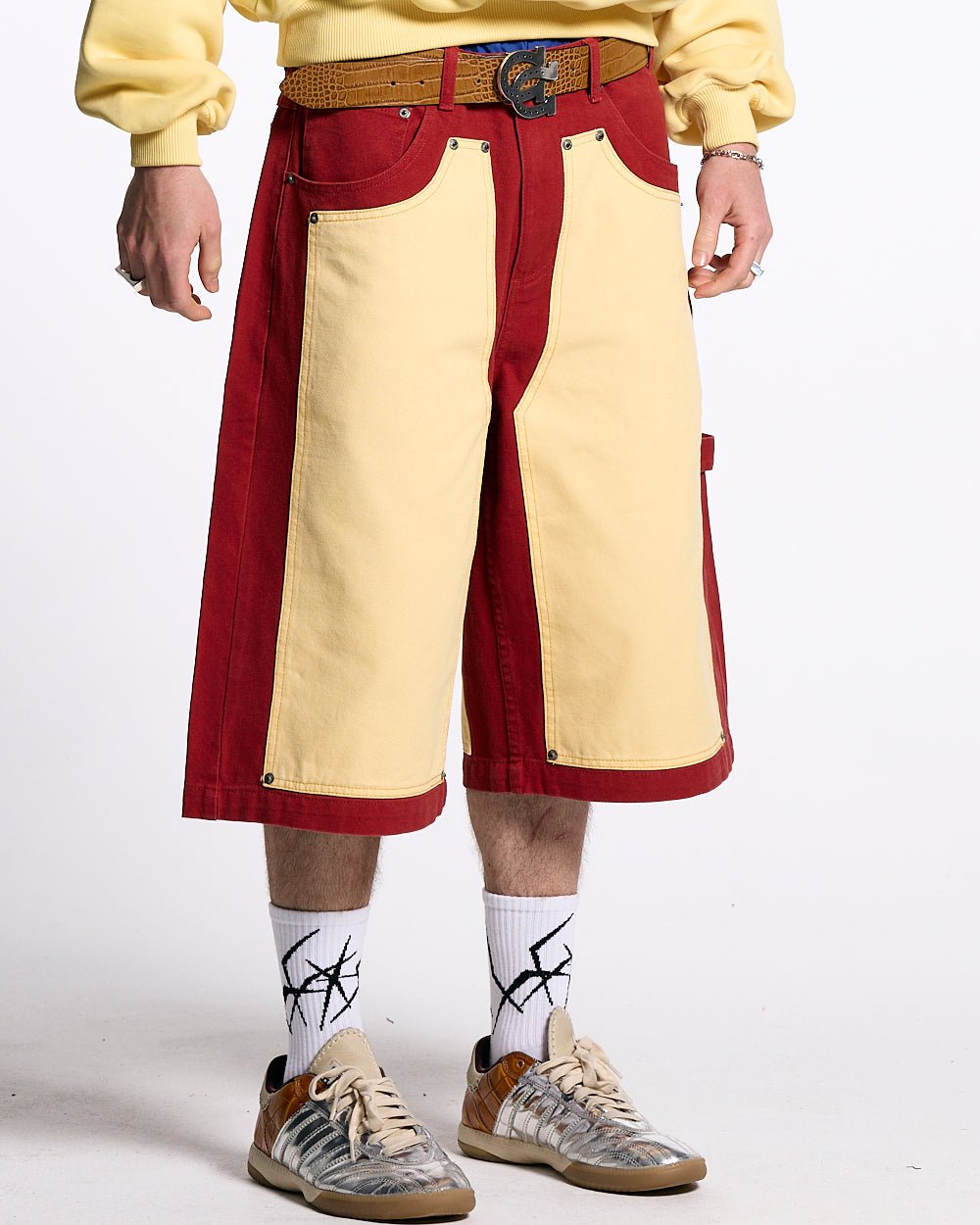 CARPENTER PANELS SHORTS BURGUNDY AND VANILLE - COLD CULTURE