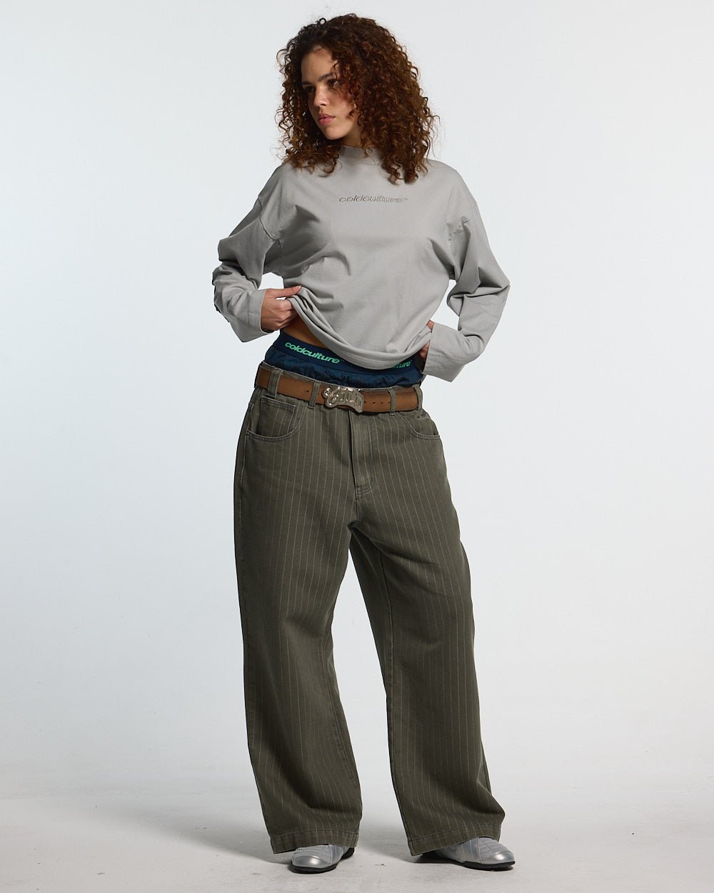 CASINO PANTS GREEN DENIM - Cold Culture #woman