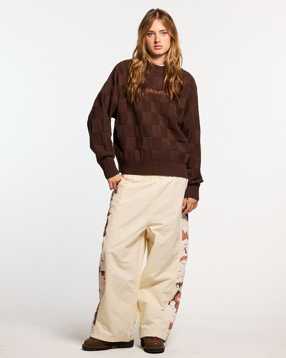 CHECKMATE KNITWEAR BROWN - Cold Culture