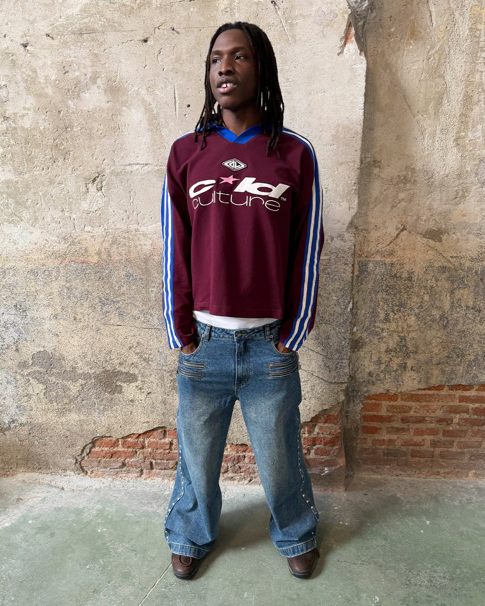 CLASSIC RAW POLO LONGSLEEVE BURGUNDY - Cold Culture