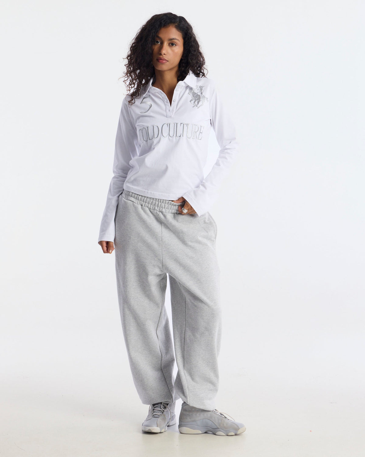 CLUB LONGSLEEVE POLO WHITE - Cold Culture