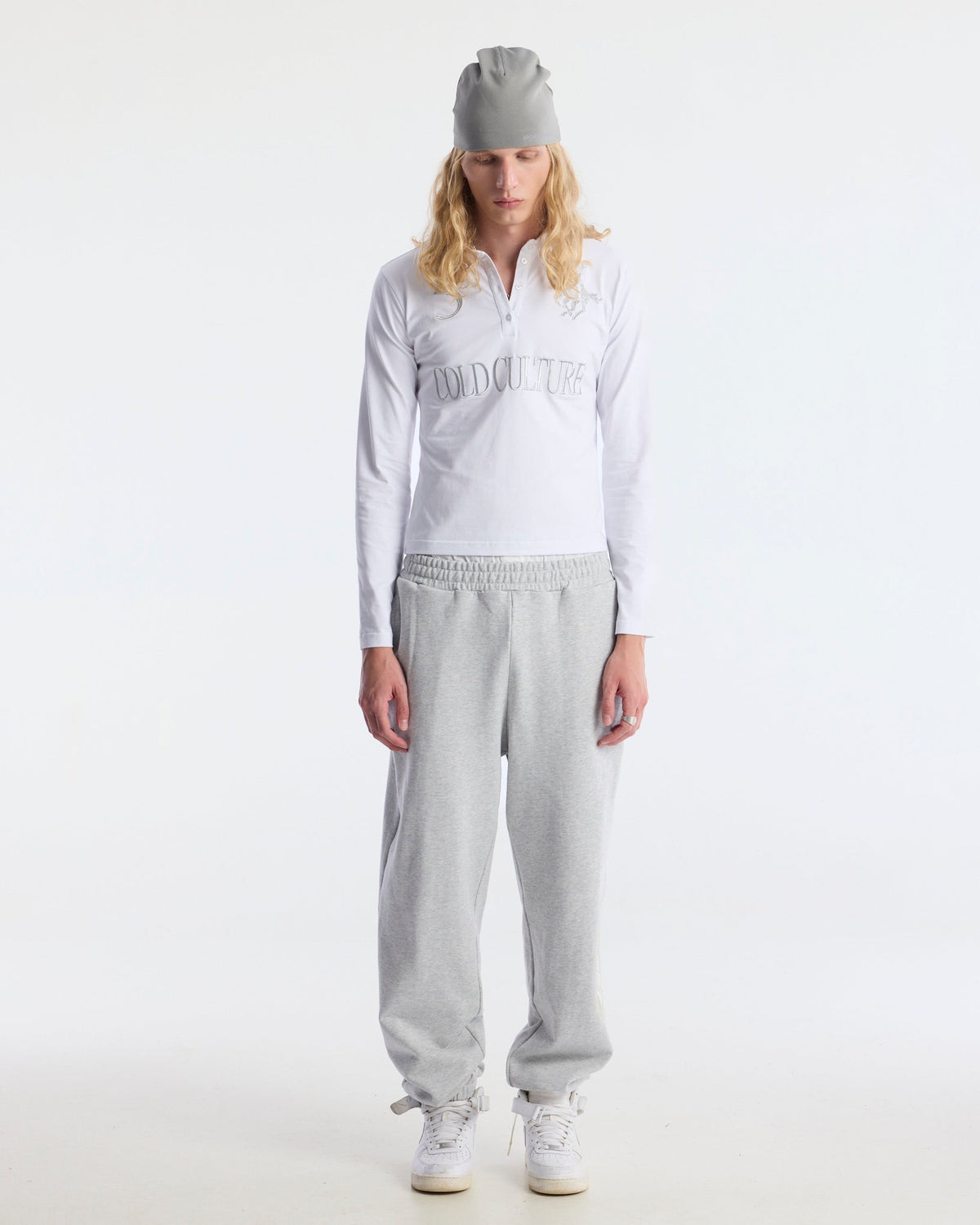 CLUB LONGSLEEVE POLO WHITE - Cold Culture