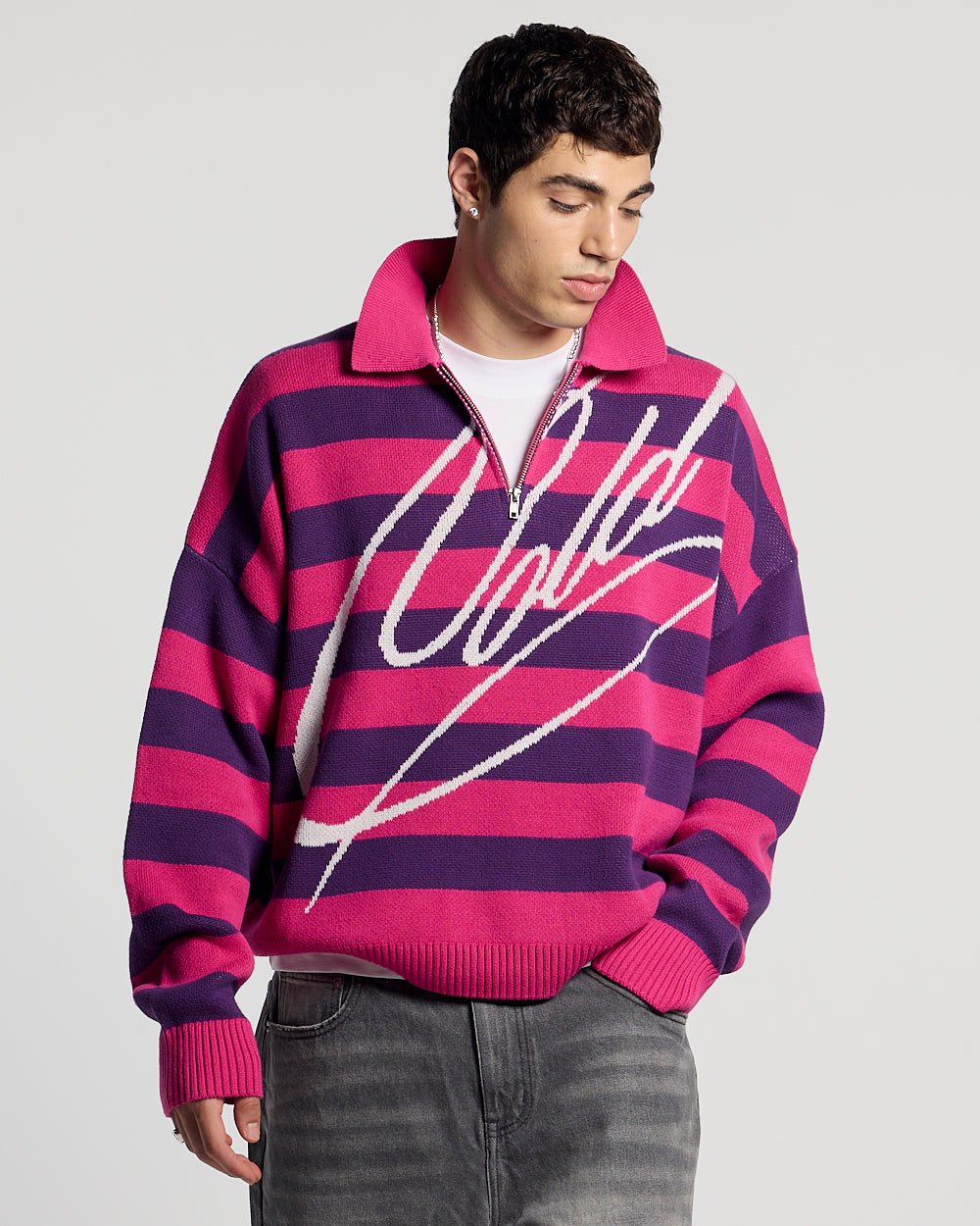 COLD BRICK POLO KNIT PURPLE & PINK - Cold Culture