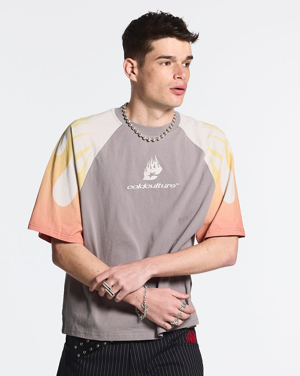 COLD FLAMES TEE ORANGE - COLD CULTURE #man