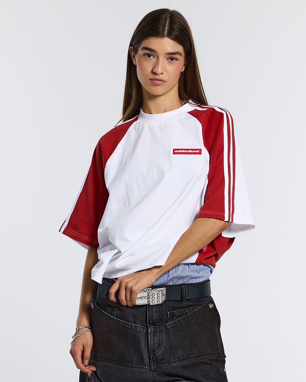 COMBO TEE WHITE/RED - COLD CULTURE #woman