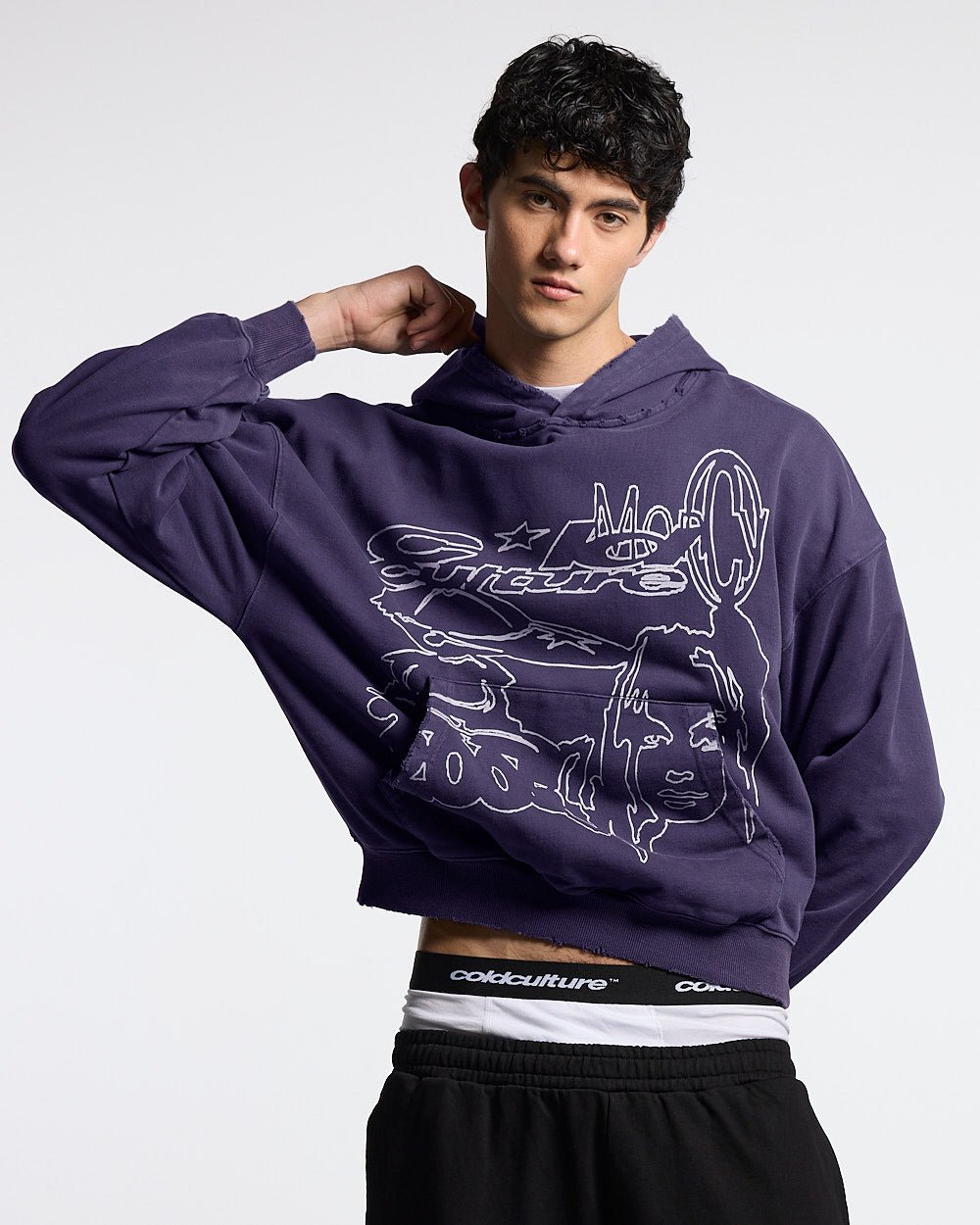 COOL CAP HOODIE MID BLUE WASHED - Cold Culture #man