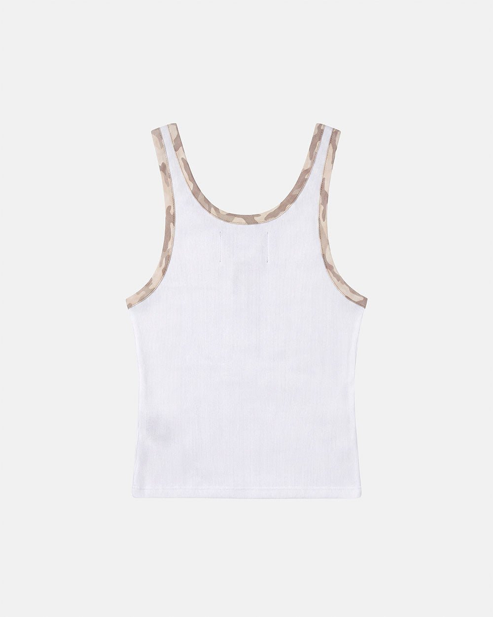CORE TANK TOP WHITE - white ribbed tank top, back view - Cold Culture