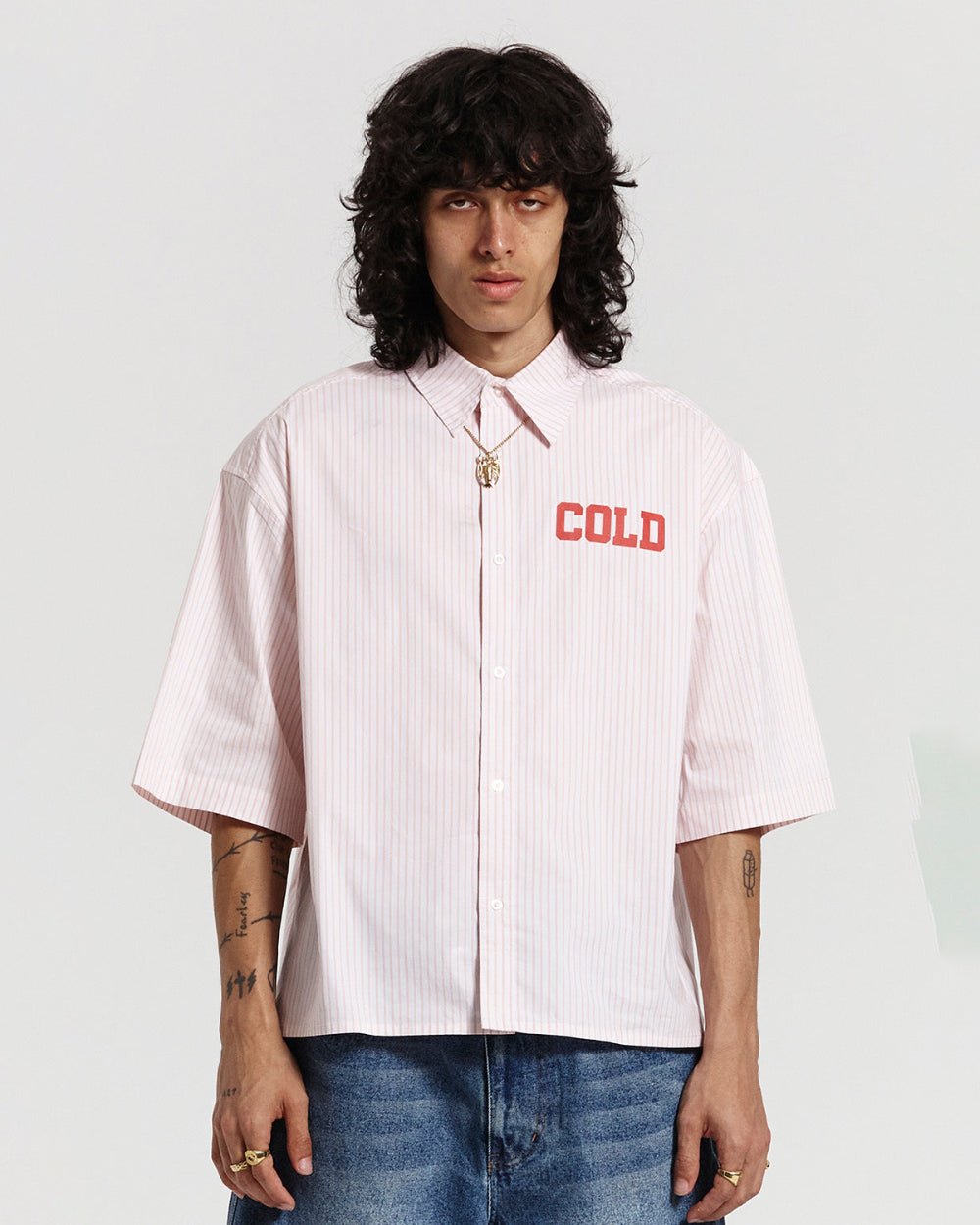 COUNTDOWN SHIRT PINK STRIPES - COLD CULTURE