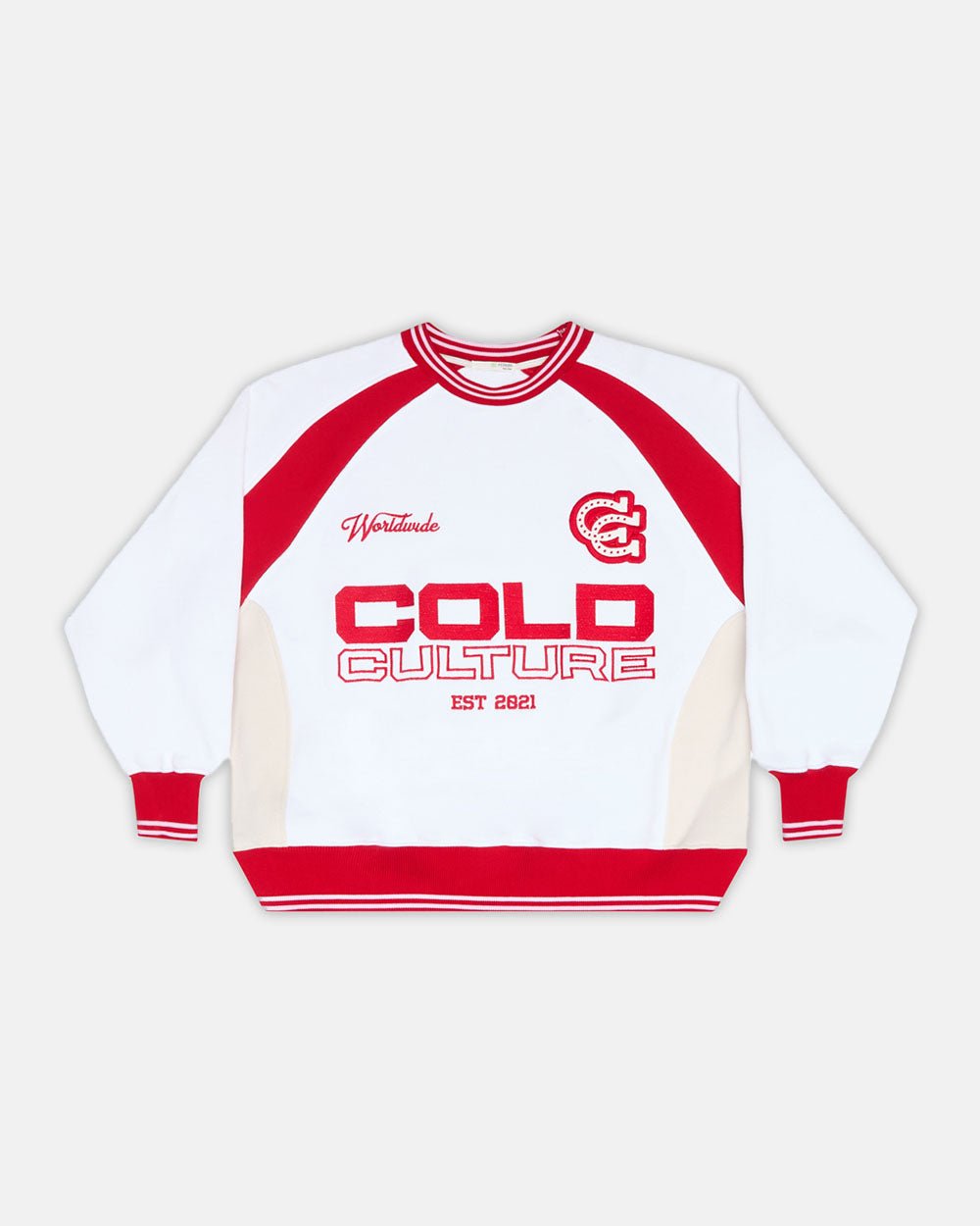 COWBOY VARSITY CREWNECK FIERY RED - COLD CULTURE
