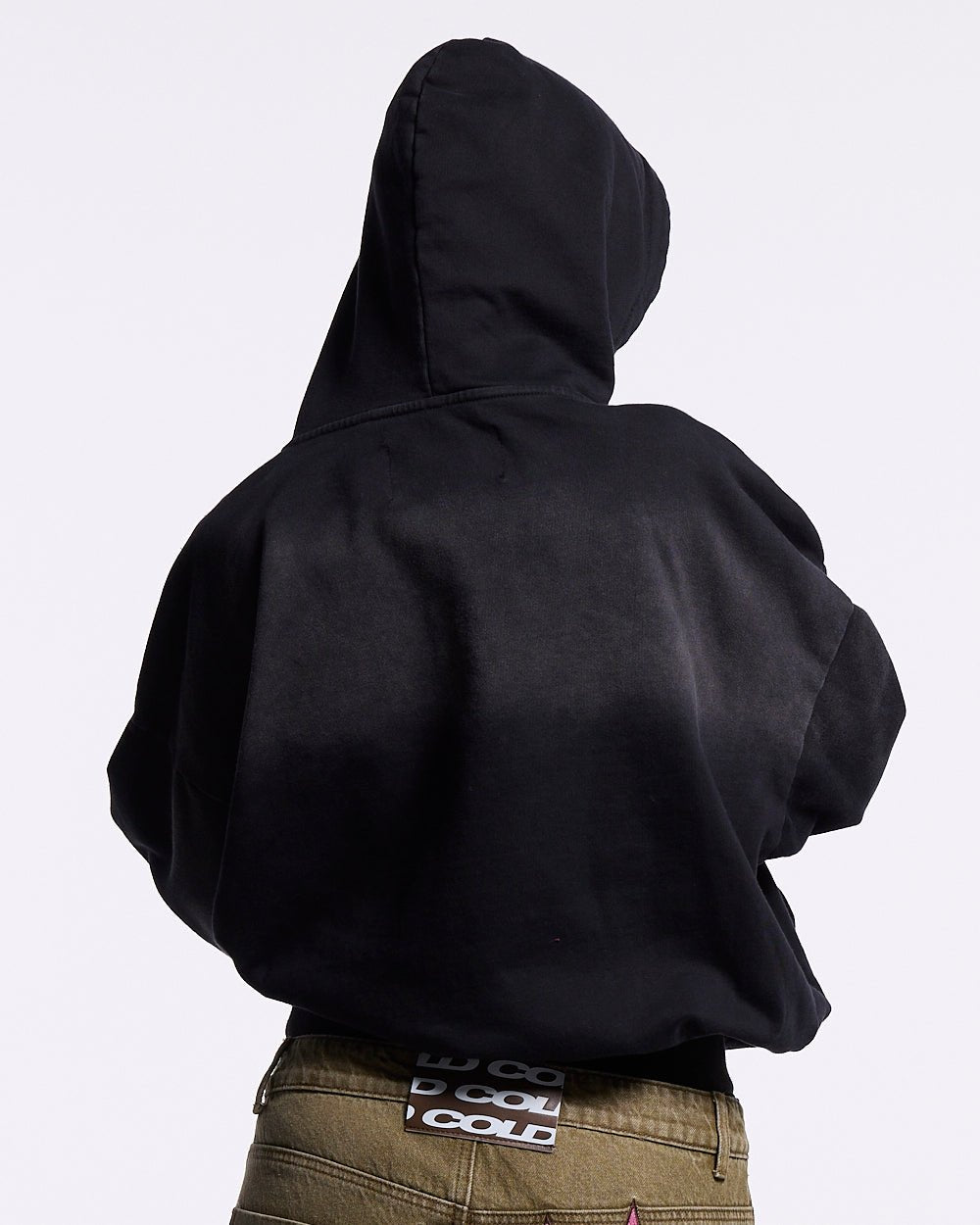 CROSSED DISTRESS HOODIE BLACK - Cold Culture