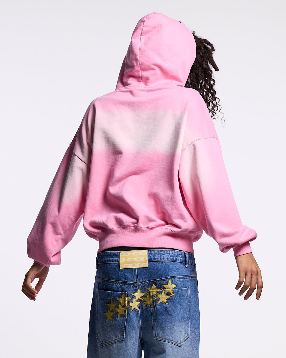 CROSSED DISTRESS HOODIE PINK - Cold Culture