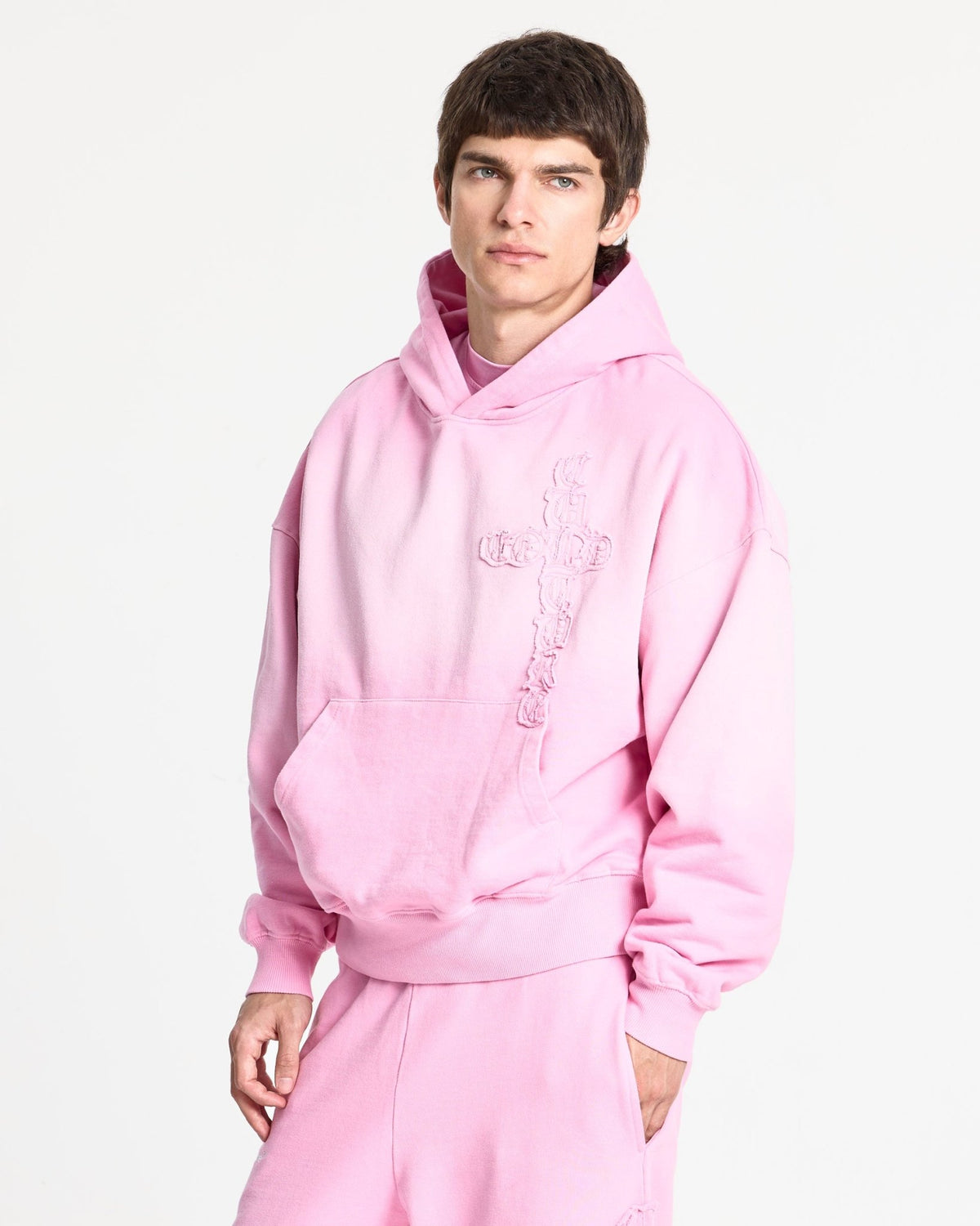 CROSSED HOODIE PINK - Cold Culture