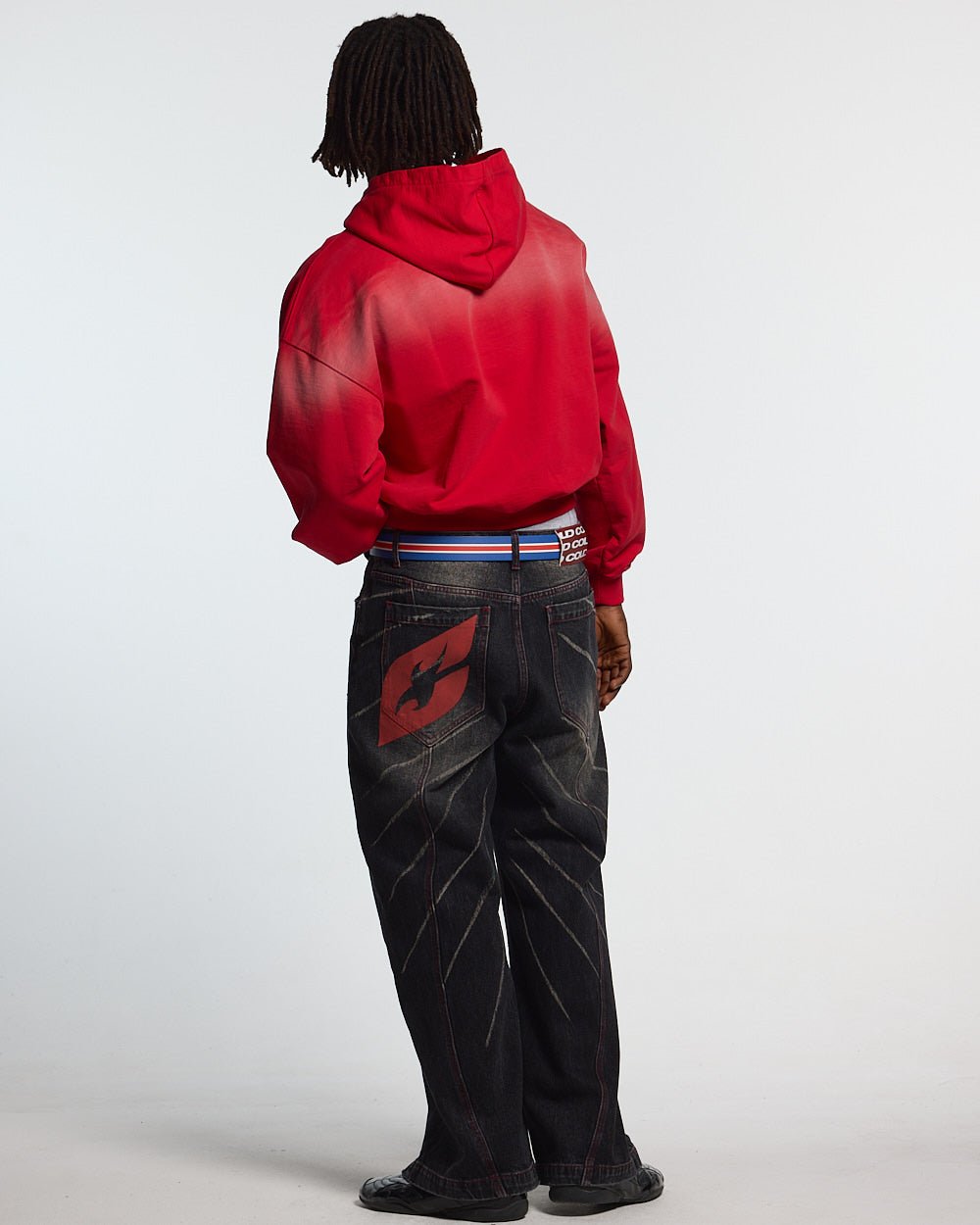 CROSSED SCRIPT HOODIE RED - Cold Culture