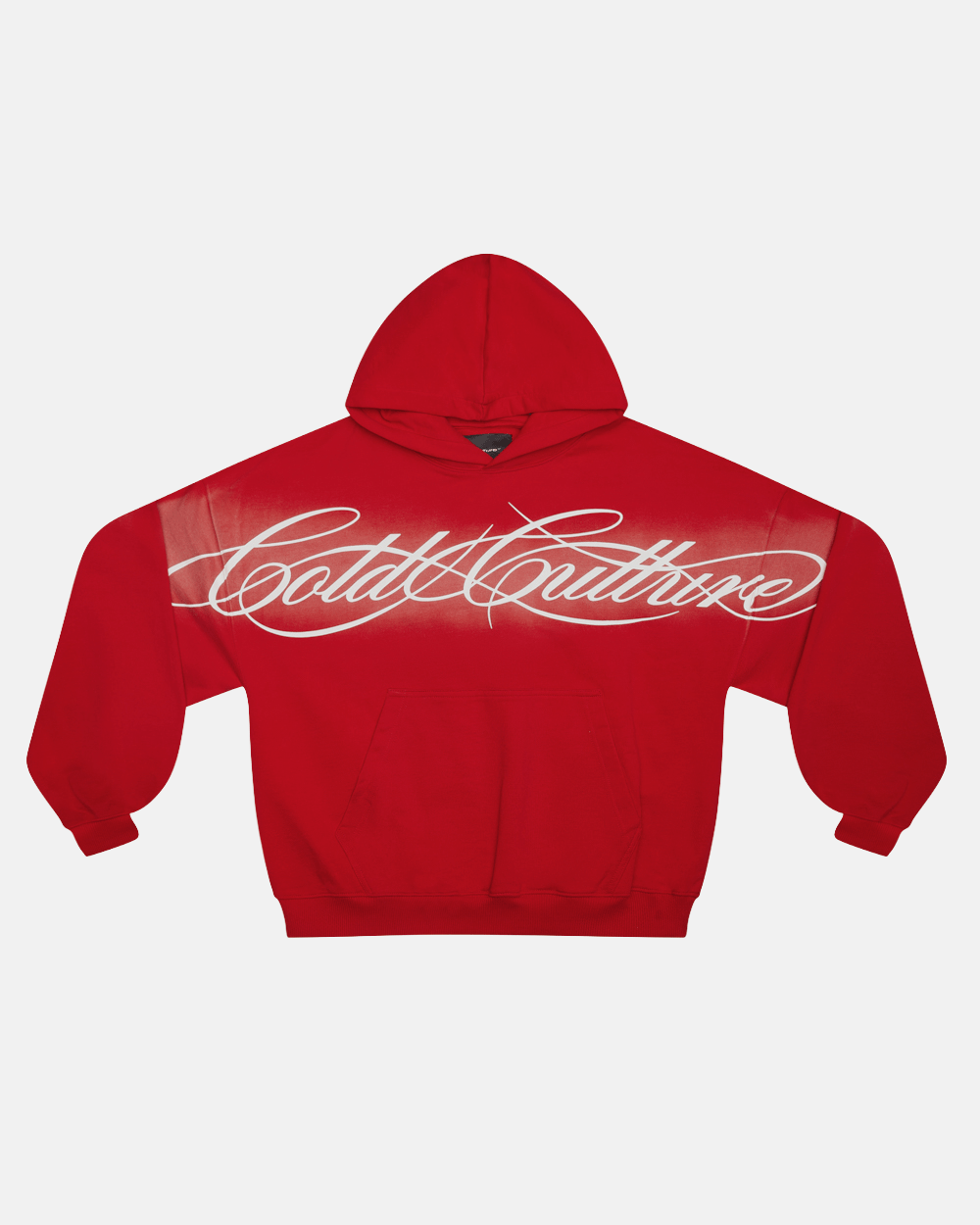 CROSSED SCRIPT HOODIE RED - Cold Culture