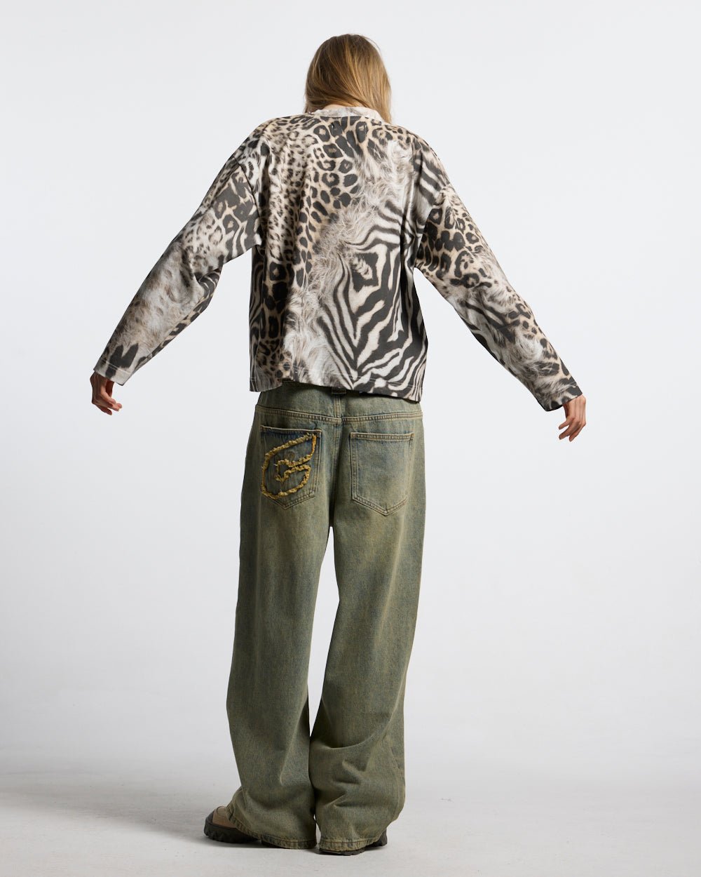 CROSSED SCRIPT LONGSLEEVE LEOPARD - Cold Culture #woman