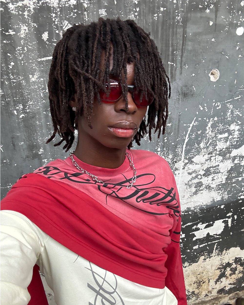 CROSSED SCRIPT LONGSLEEVE RED - COLD CULTURE