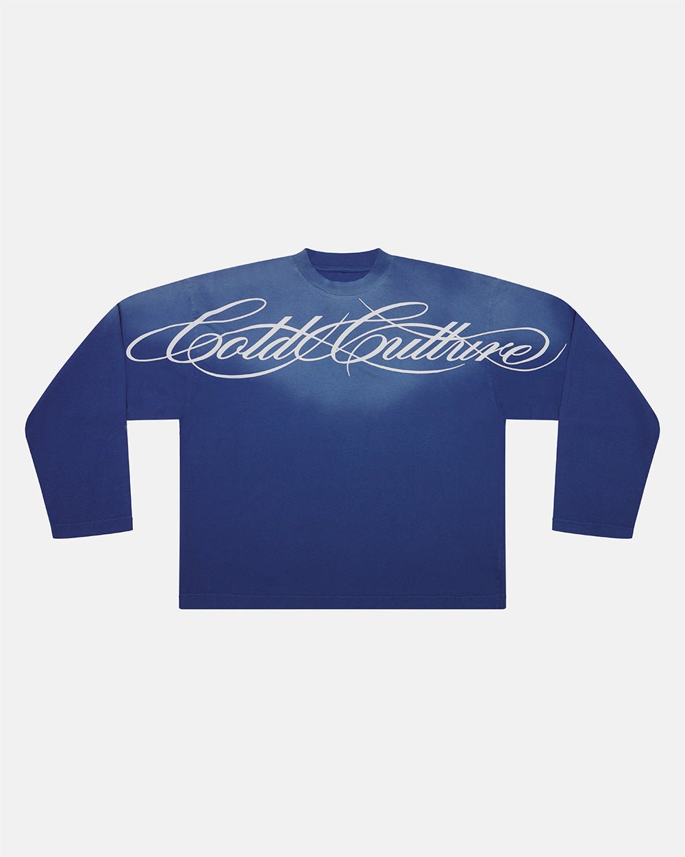CROSSED SCRIPT LONGSLEEVE VIBRANT BLUE