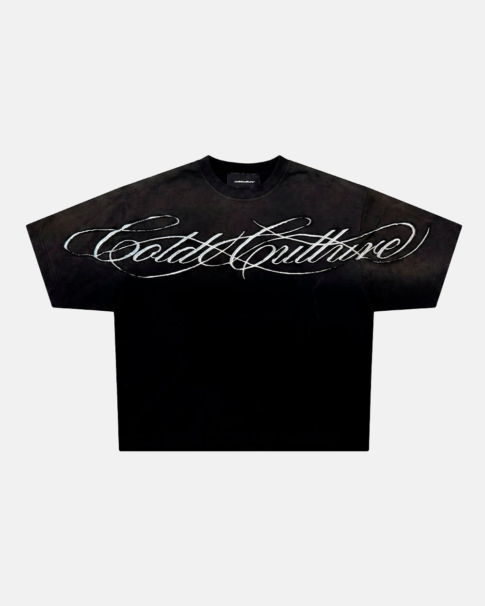CROSSED SCRIPT TEE 2.0 BLACK - Cold Culture