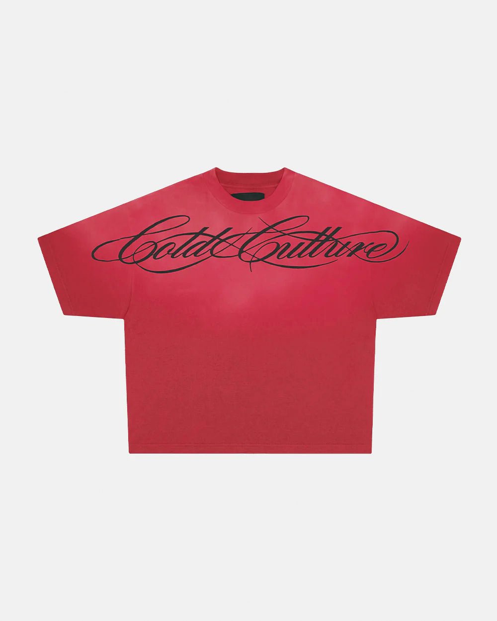 CROSSED SCRIPT TEE RED - Cold Culture