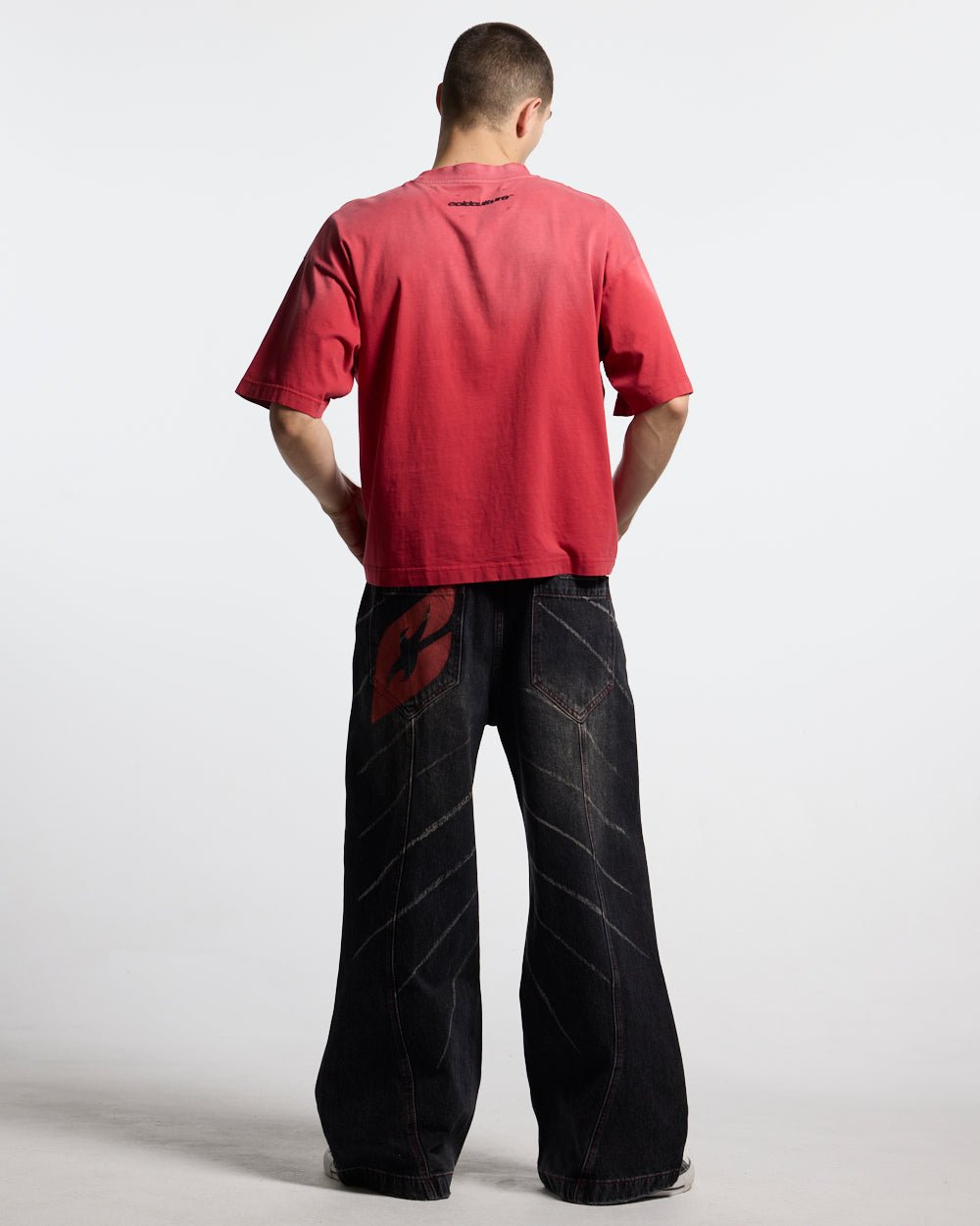 CROSSED SCRIPT TEE RED - Cold Culture #man