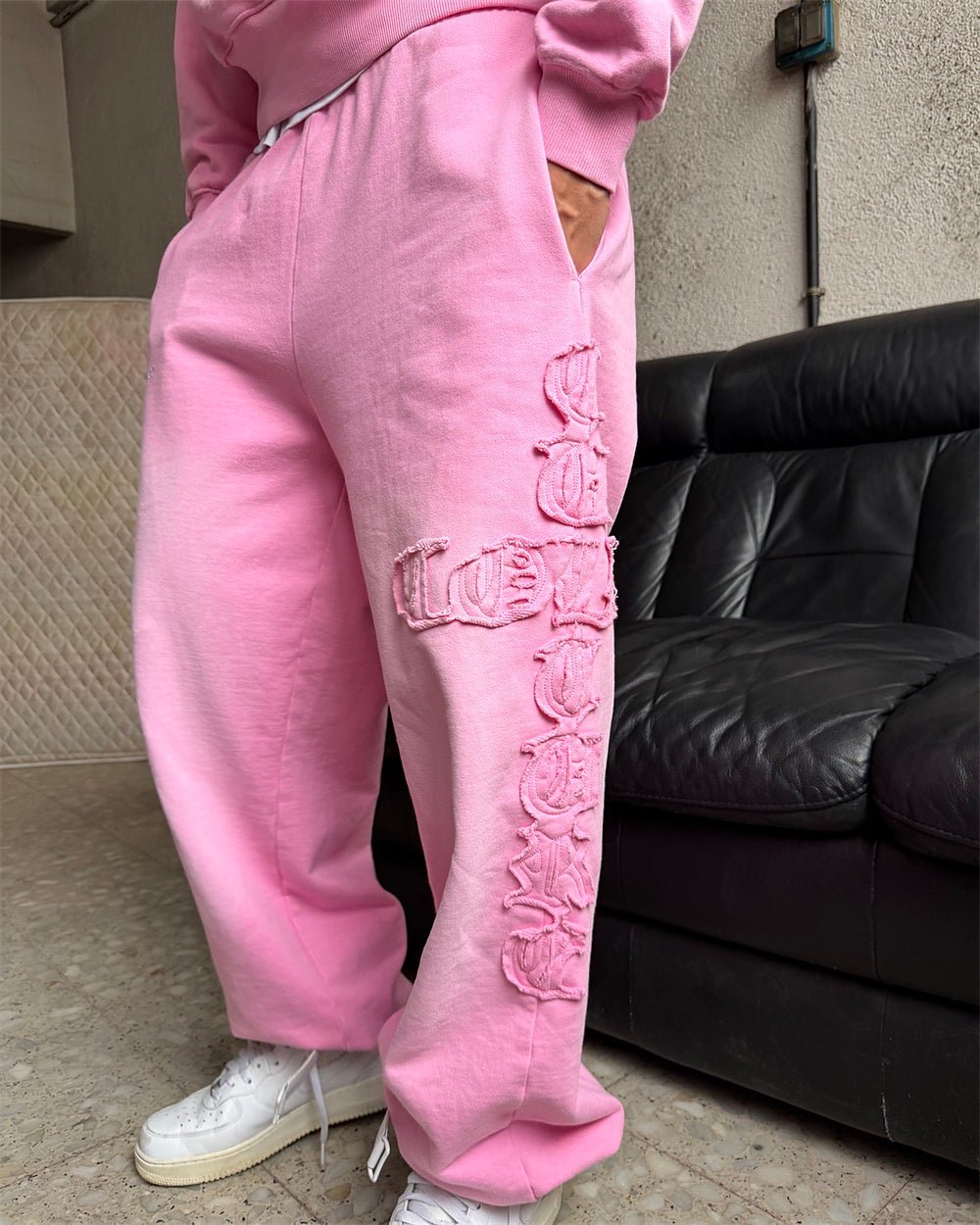 CROSSED SWEATPANTS PINK - Cold Culture