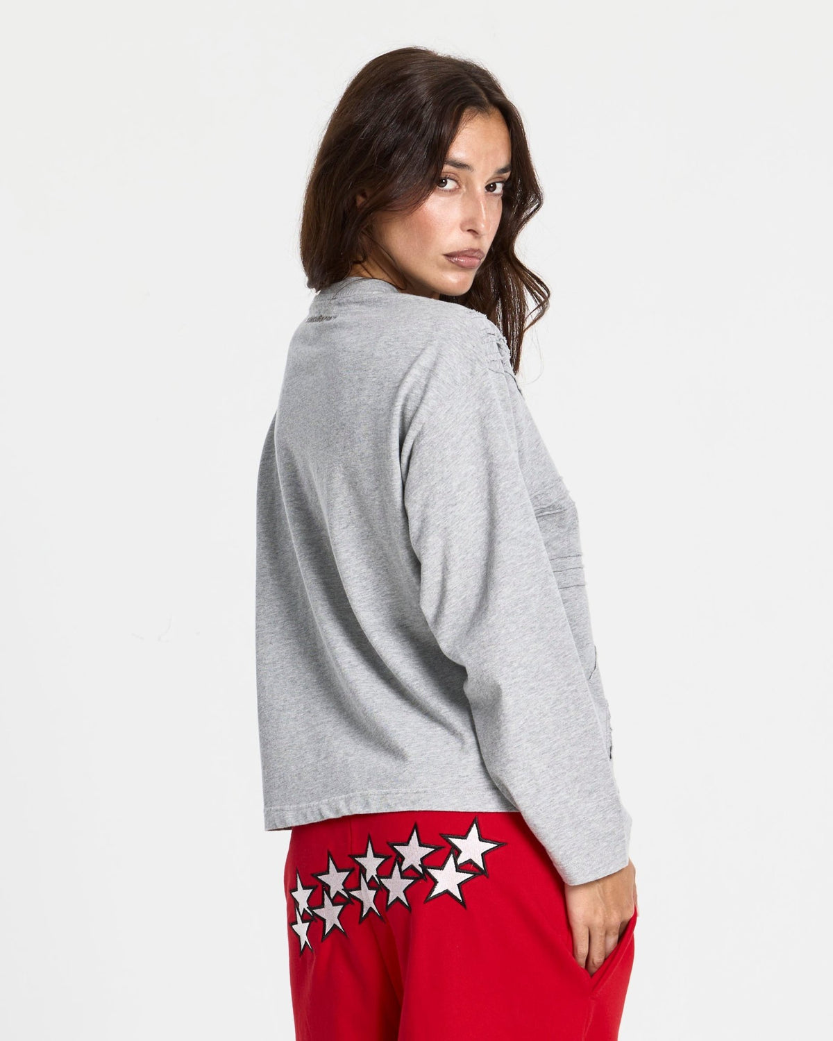 CROWN LONGSLEEVE HEATHER GREY - Cold Culture
