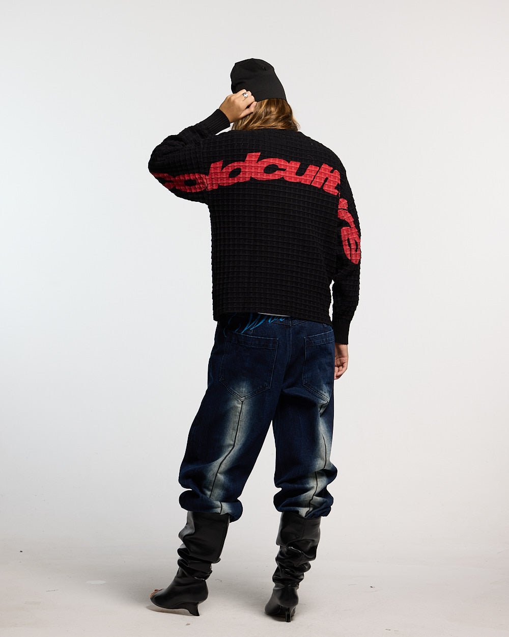 CRUNCHY WAFFLE KNIT BLACK - Cold Culture