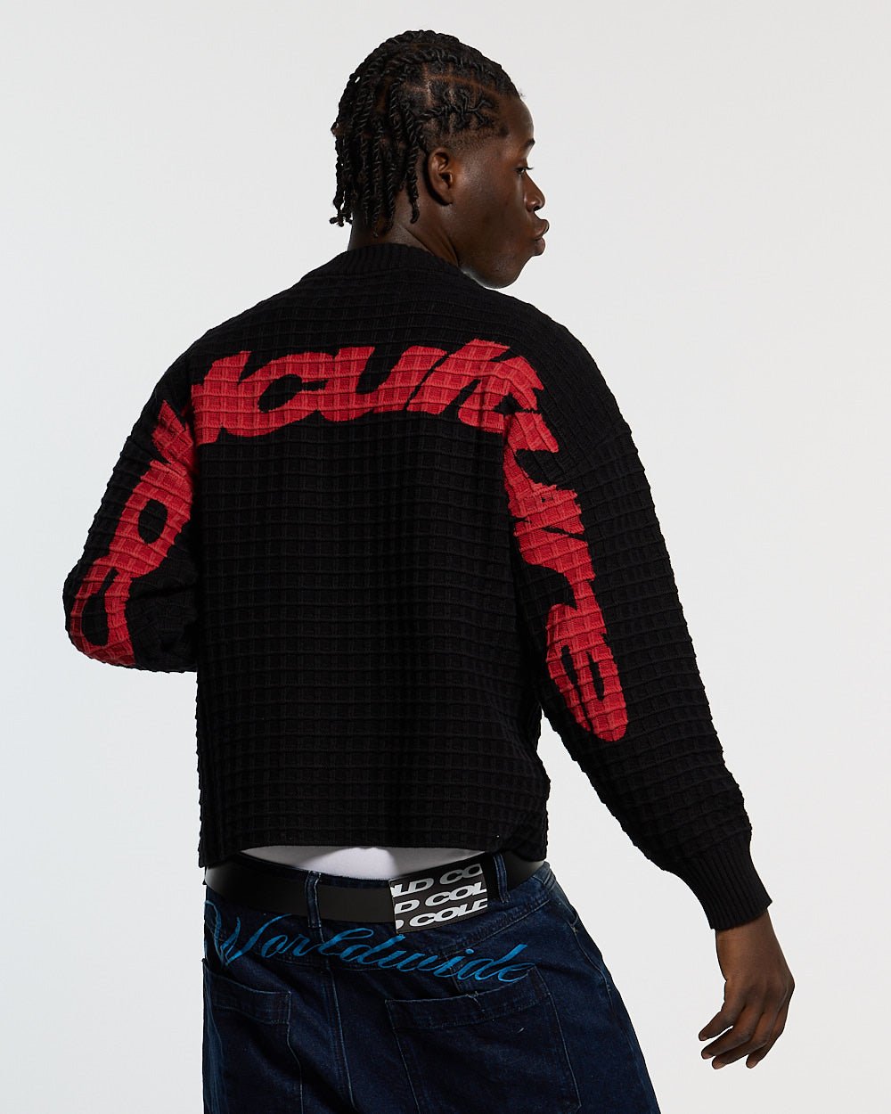 CRUNCHY WAFFLE KNIT BLACK - Cold Culture