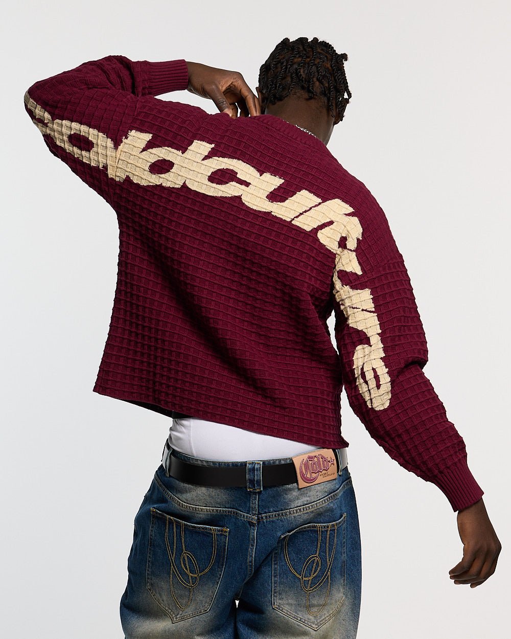 CRUNCHY WAFFLE KNIT BURGUNDY - Cold Culture #man