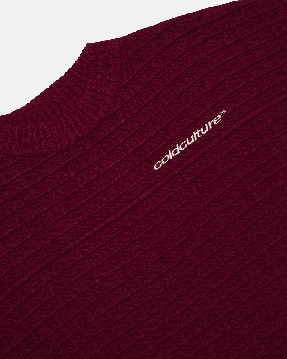 CRUNCHY WAFFLE KNIT BURGUNDY - Cold Culture