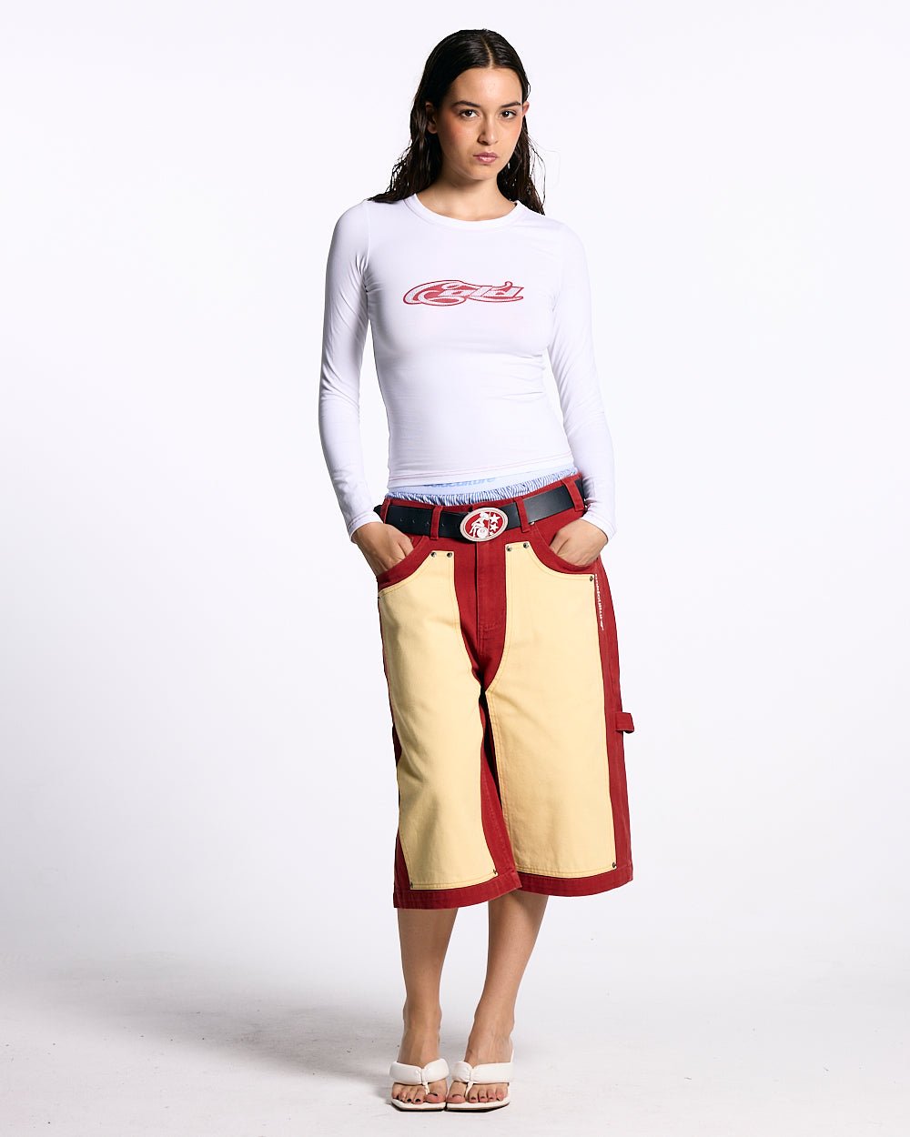 CURLY COLD STRASS LONGSLEEVE TOP WHITE - COLD CULTURE