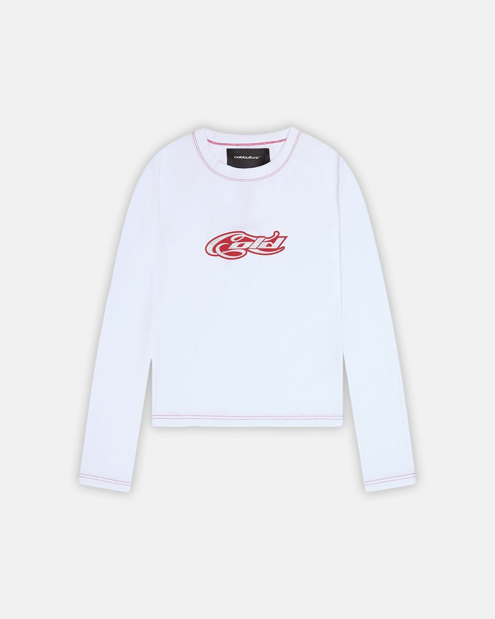 CURLY COLD STRASS LONGSLEEVE TOP WHITE - COLD CULTURE