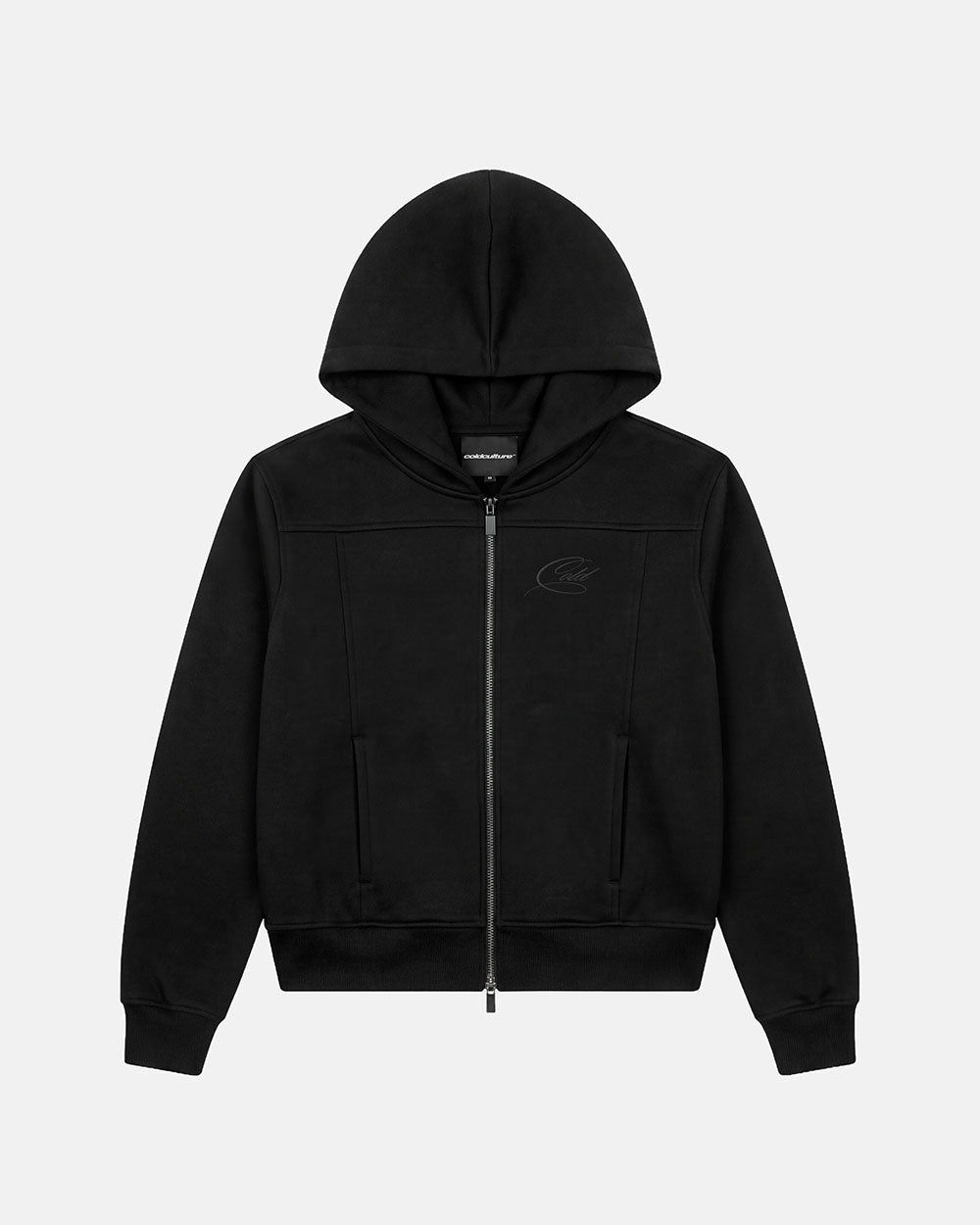 CURVE ZIP HOODIE BLACK - Cold Culture #packshot