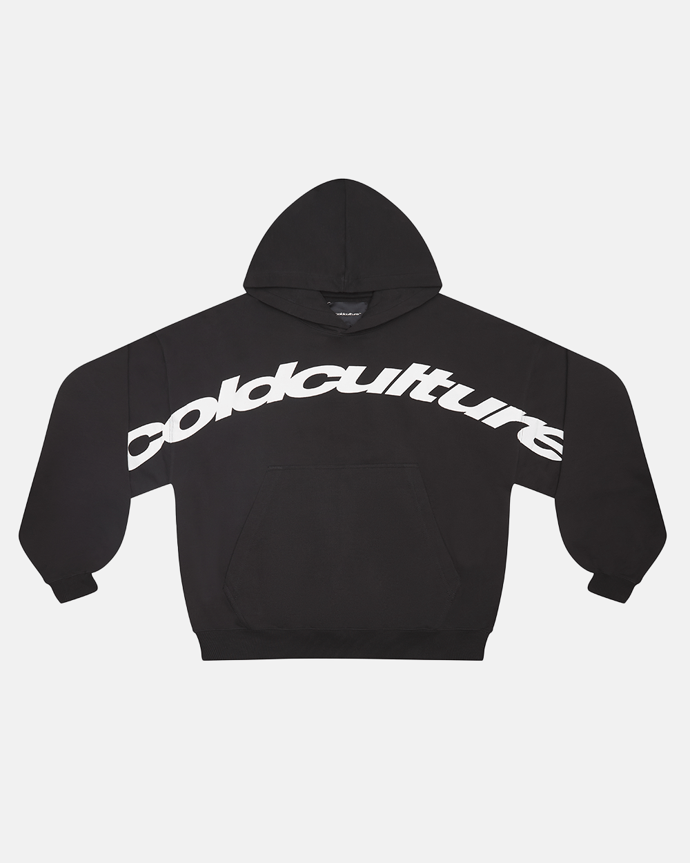 CURVED FRONT HOODIE BLACK - Cold Culture