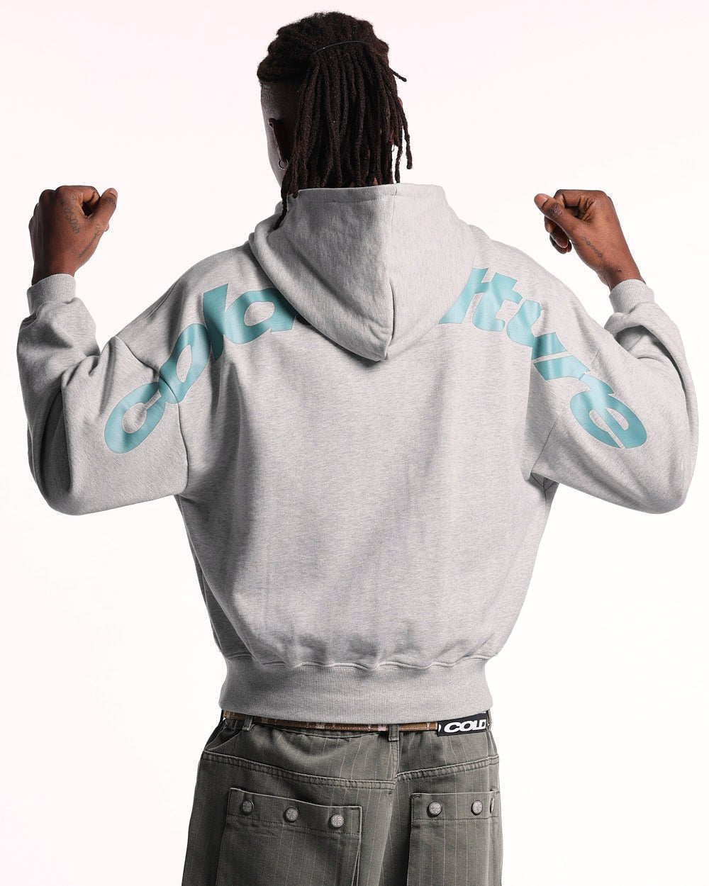 CURVED HOODIE ASH GREY - Cold Culture
