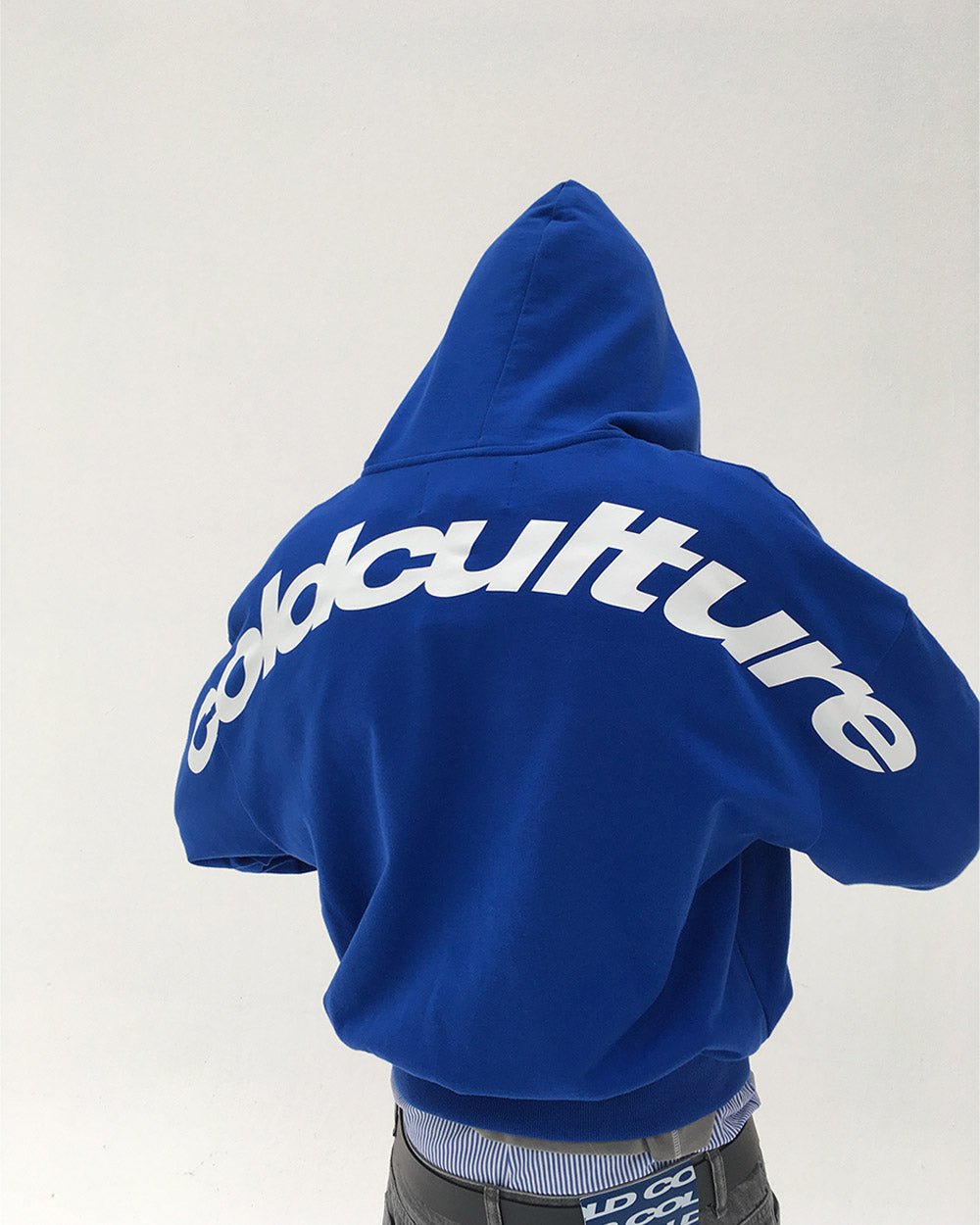 CURVED HOODIE BLUE - Cold Culture